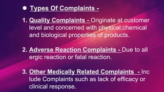 Complaints in Quality Management System | PPTX