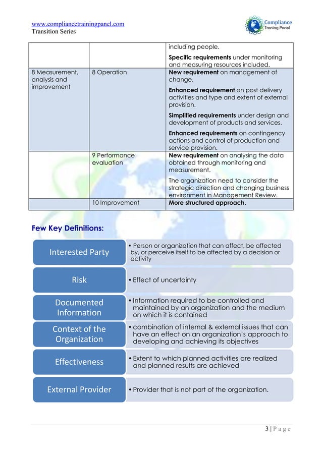 Summary of changes ISO 9001:2015 | PDF