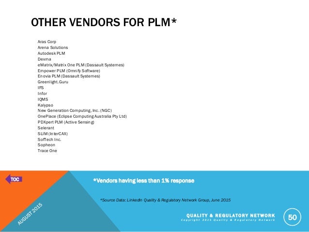Plm Vendor Comparison Chart