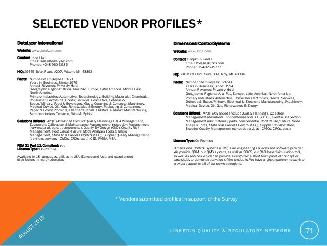 2015 quality management system vendor benchmark american benchmark machine works