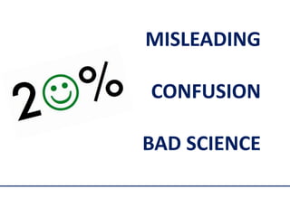MISLEADING
CONFUSION
BAD SCIENCE
 