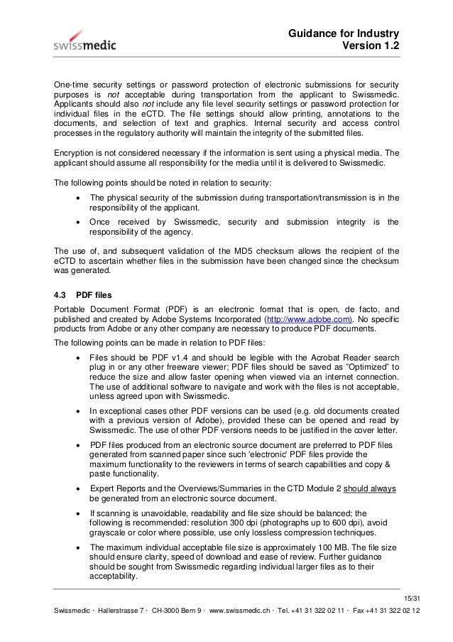 guidance for industry on providing regulatory information in ectd fo cover letters in ctd format