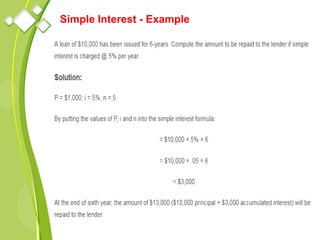Simple Interest - Example
 