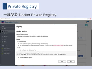Private Registry
一鍵架設 Docker Private Registry
 