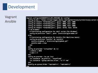 Development
Vagrant
Ansible
 