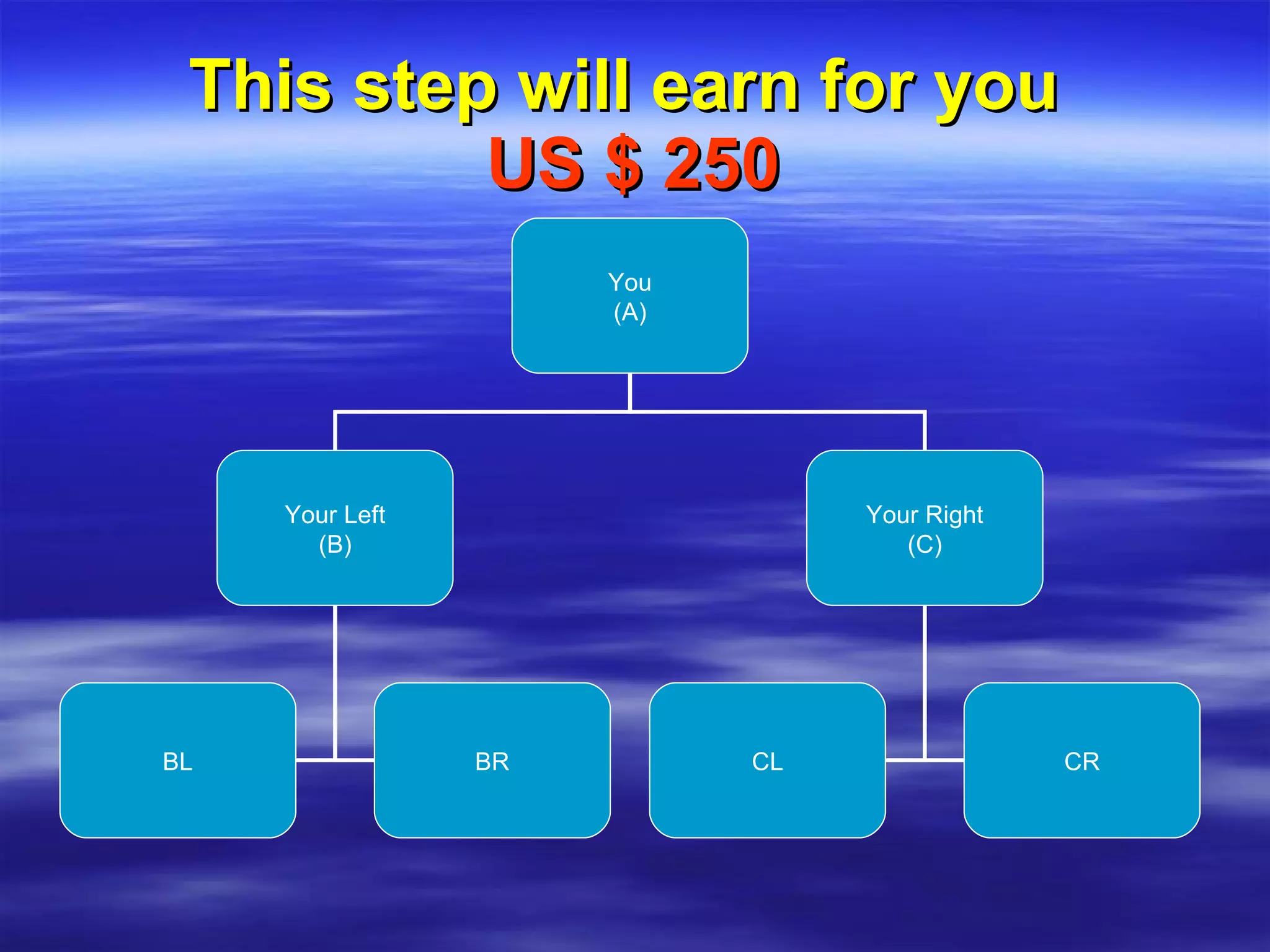 This step will earn for you   US $   250 You (A) Your Left (B) Your Right (C) BL BR CL CR 
