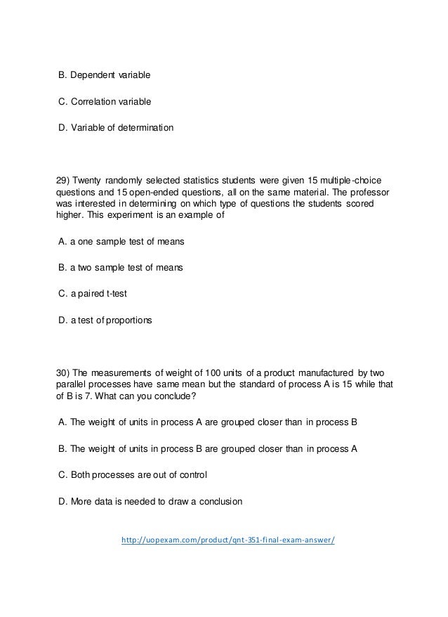 qnt 351 final answers Subscribe to qnt 351 week 5 final exam qnt 561 final exam 2015, qnt 561 final exam free answers, qnt 561 final exam question, studentwhiz by: sophiaholland. qnt 351 final answers Subscribe to qnt 351 week 5 final exam qnt 561 final exam 2015, qnt 561 final exam free answers, qnt 561 final exam question, studentwhiz by: sophiaholland.