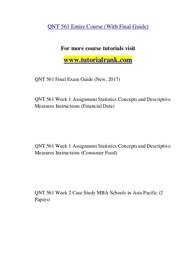 Qnt 561 Effective Munication Tutorialrank 