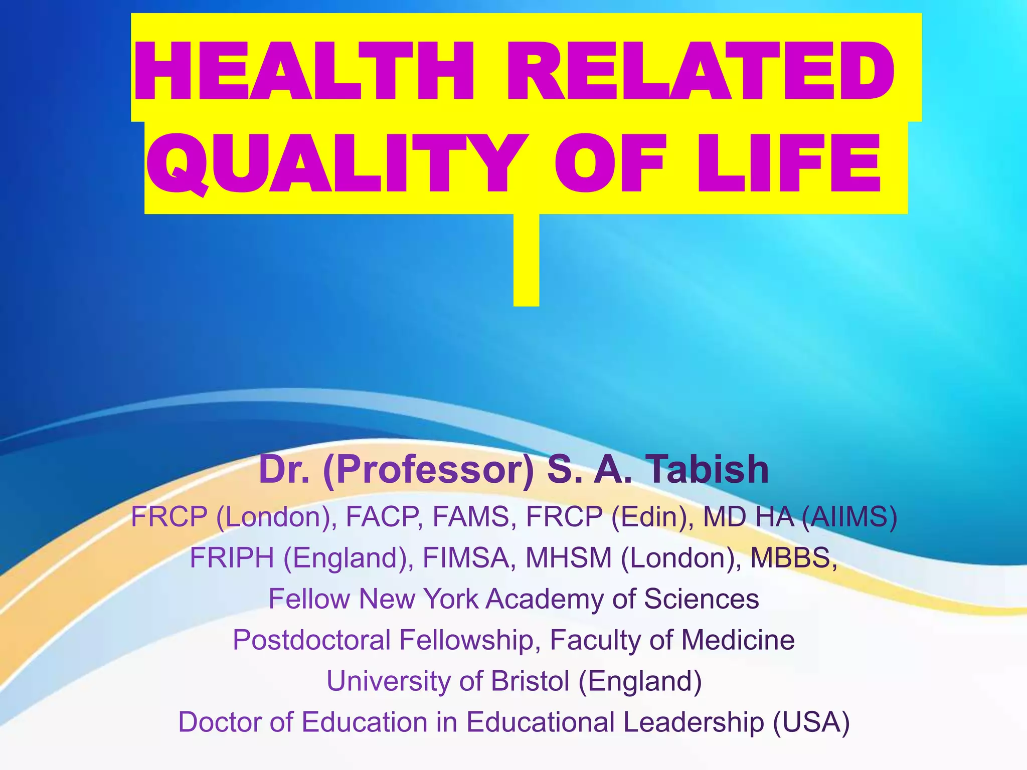 Health-Related Quality of Life | PPT