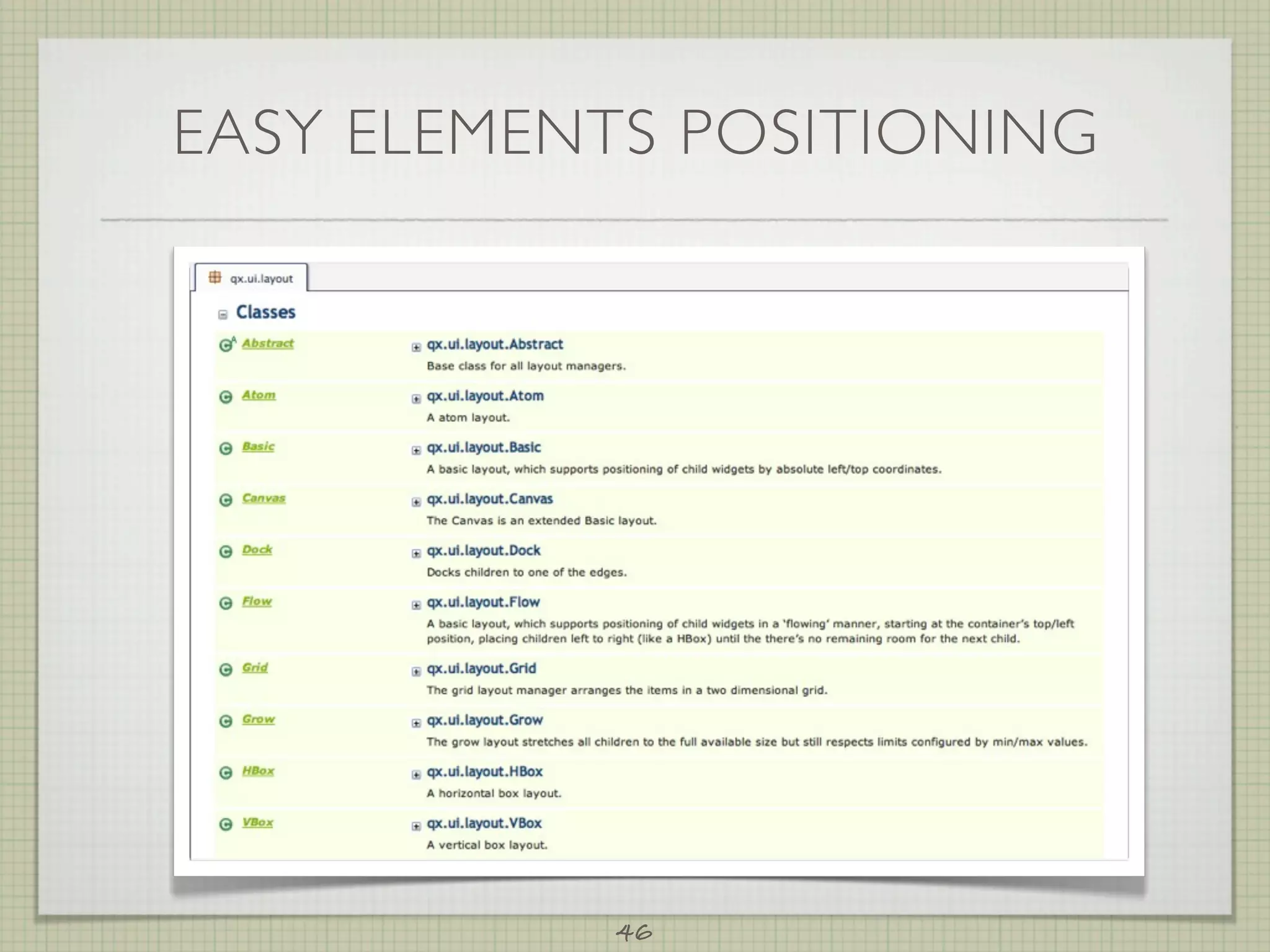 EASY ELEMENTS POSITIONING




           46
 
