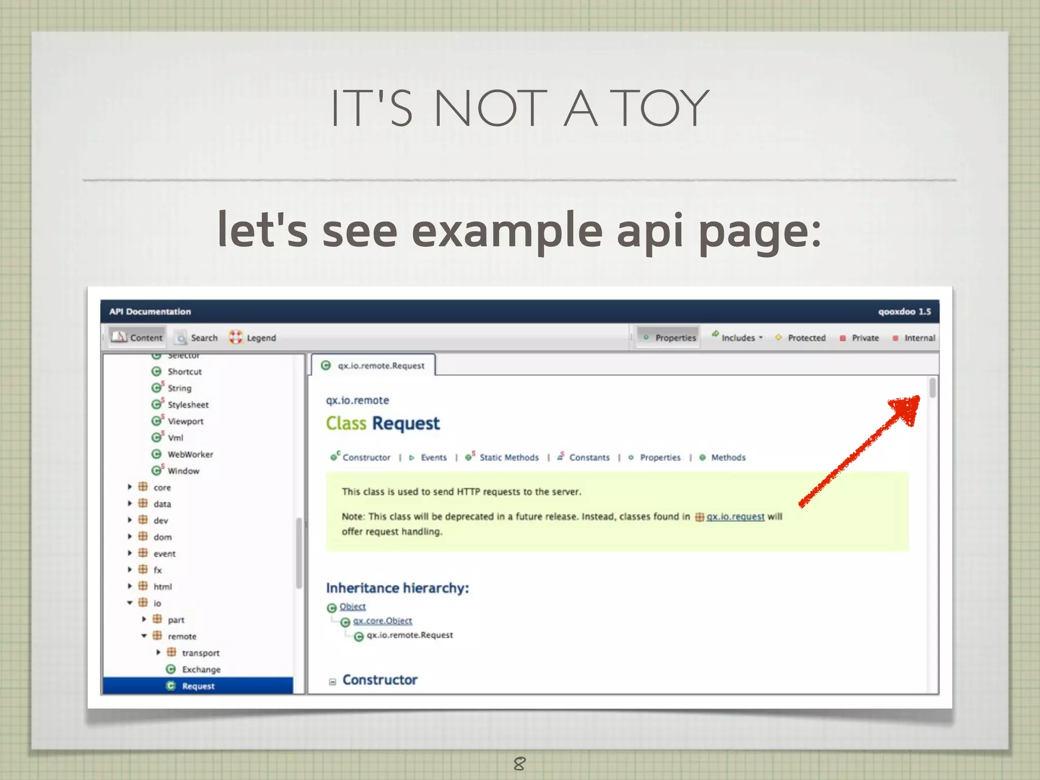 IT'S NOT A TOY

let's see example api page:




             8
 