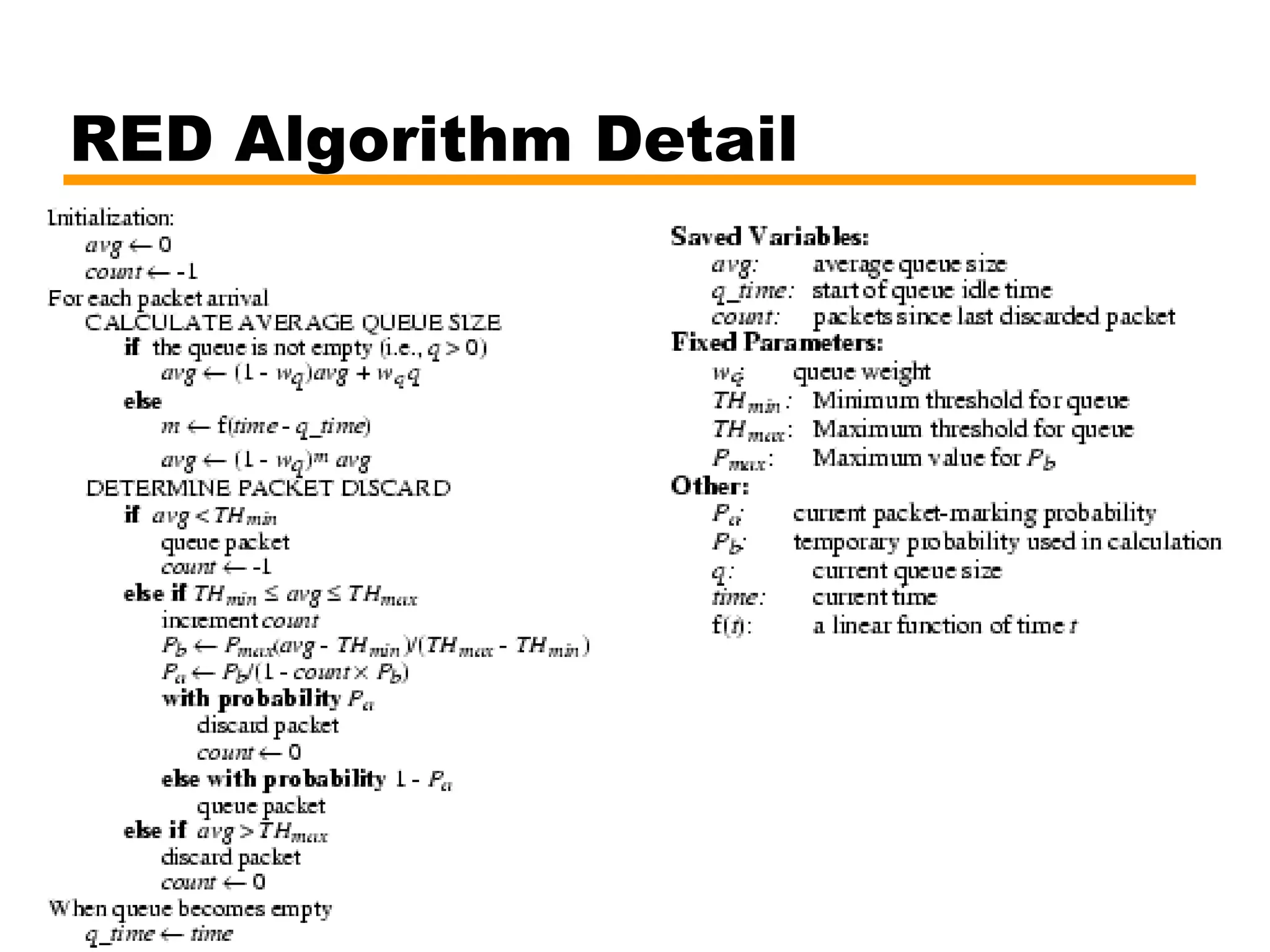 RED Algorithm Detail
 