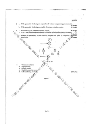VTU 5TH SEM CSE SOFTWARE ENGINEERING SOLVED PAPERS - JUN13 DEC13 JUN14 ...