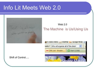 Info Lit Meets Web 2.0 The Machine  is Us/Using Us Shift of Control..... Web 2.0 