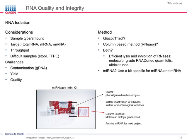 Introduction to real-Time Quantitative PCR (qPCR) - Download the slides ...