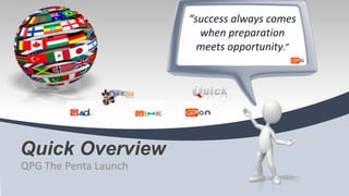 Quick Overview
QPG The Penta Launch
“success always comes
when preparation
meets opportunity.”
 