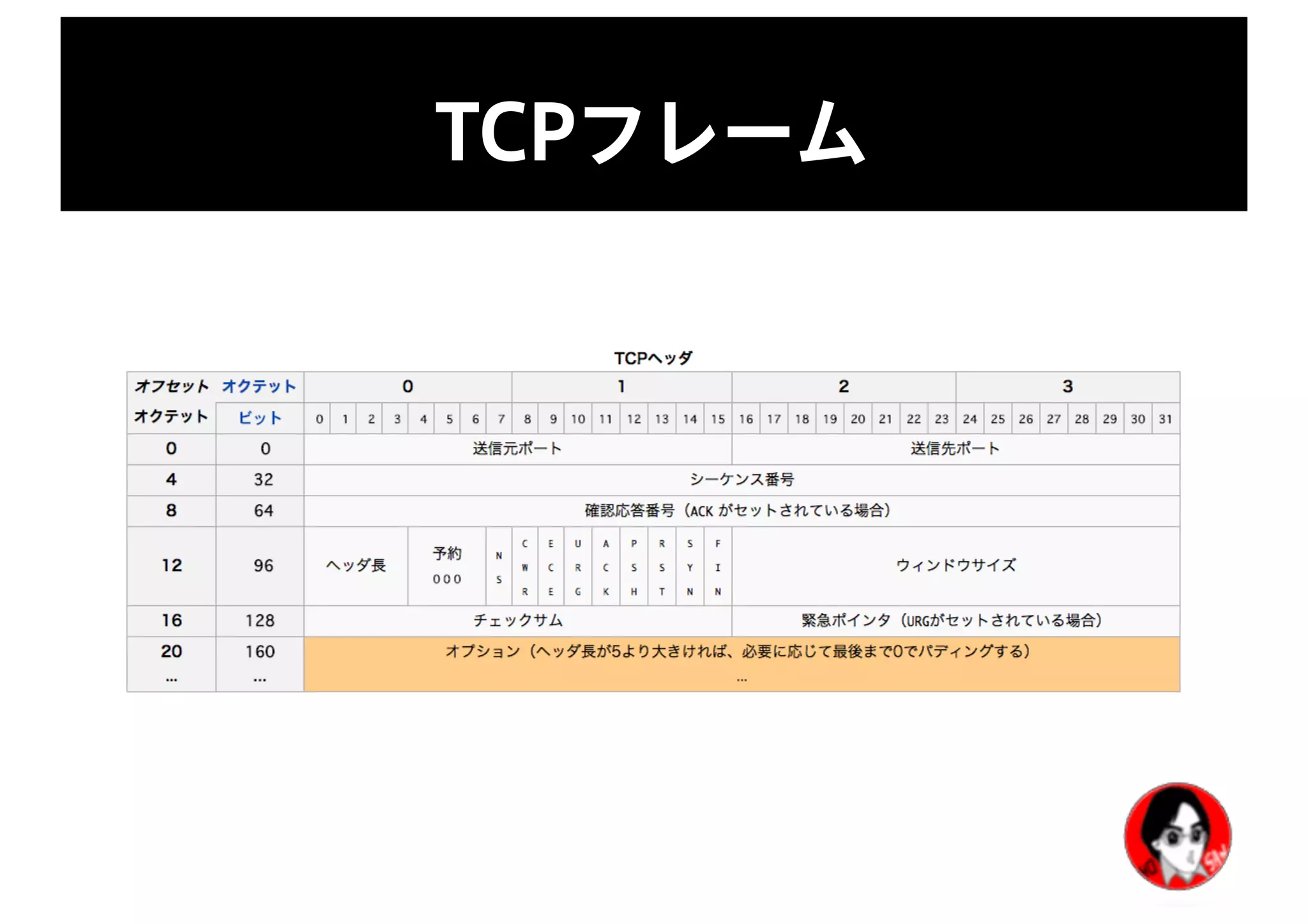 TCPフレーム
 