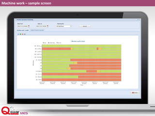 Machine work – sample screen
 