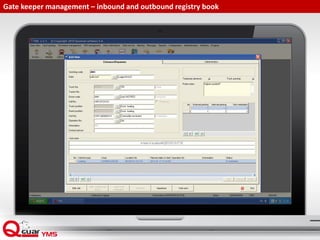 Gate keeper management – inbound and outbound registry book
 