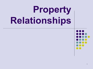1
Property
Relationships
 