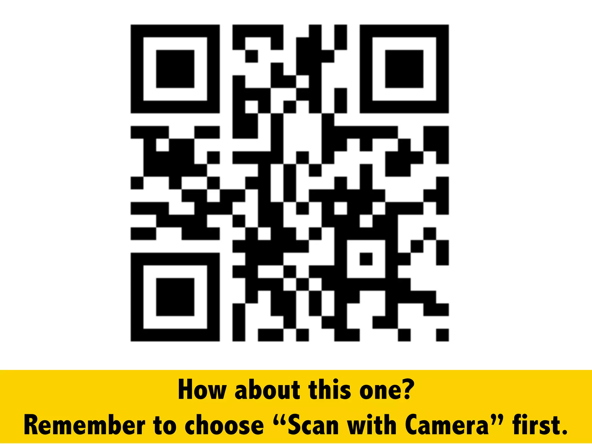 Let’s try another one. Choose “Close.”
Choose “Scan with Camera” first.
 