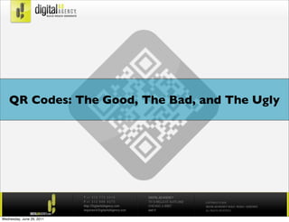 QR Codes: The Good, The Bad, and The Ugly




Wednesday, June 29, 2011
 