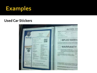 Used Car Stickers
 