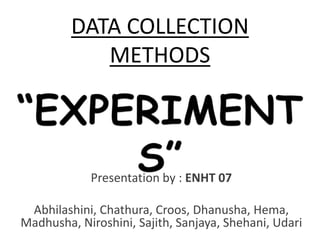 Experimental Method of Data Collection | PPSX