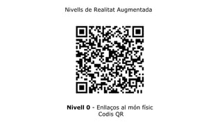 Nivells de Realitat Augmentada 
Nivell 0 - Enllaços al món físic 
Codis QR 
 
