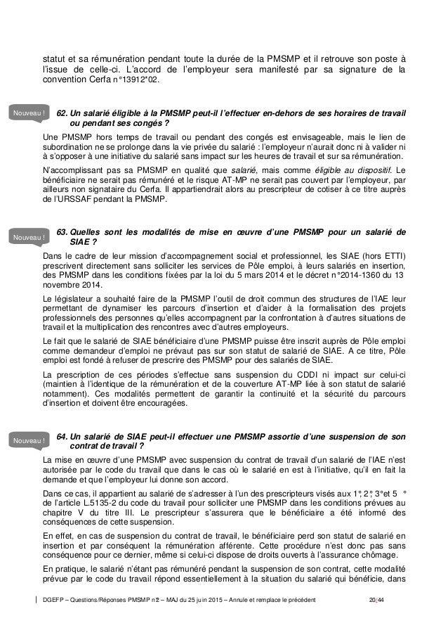 Questions Reponses Pmsmp Mise A Jour 25 Juin 2015