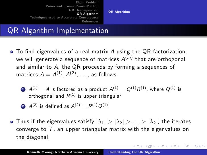 QR Algorithm Presentation