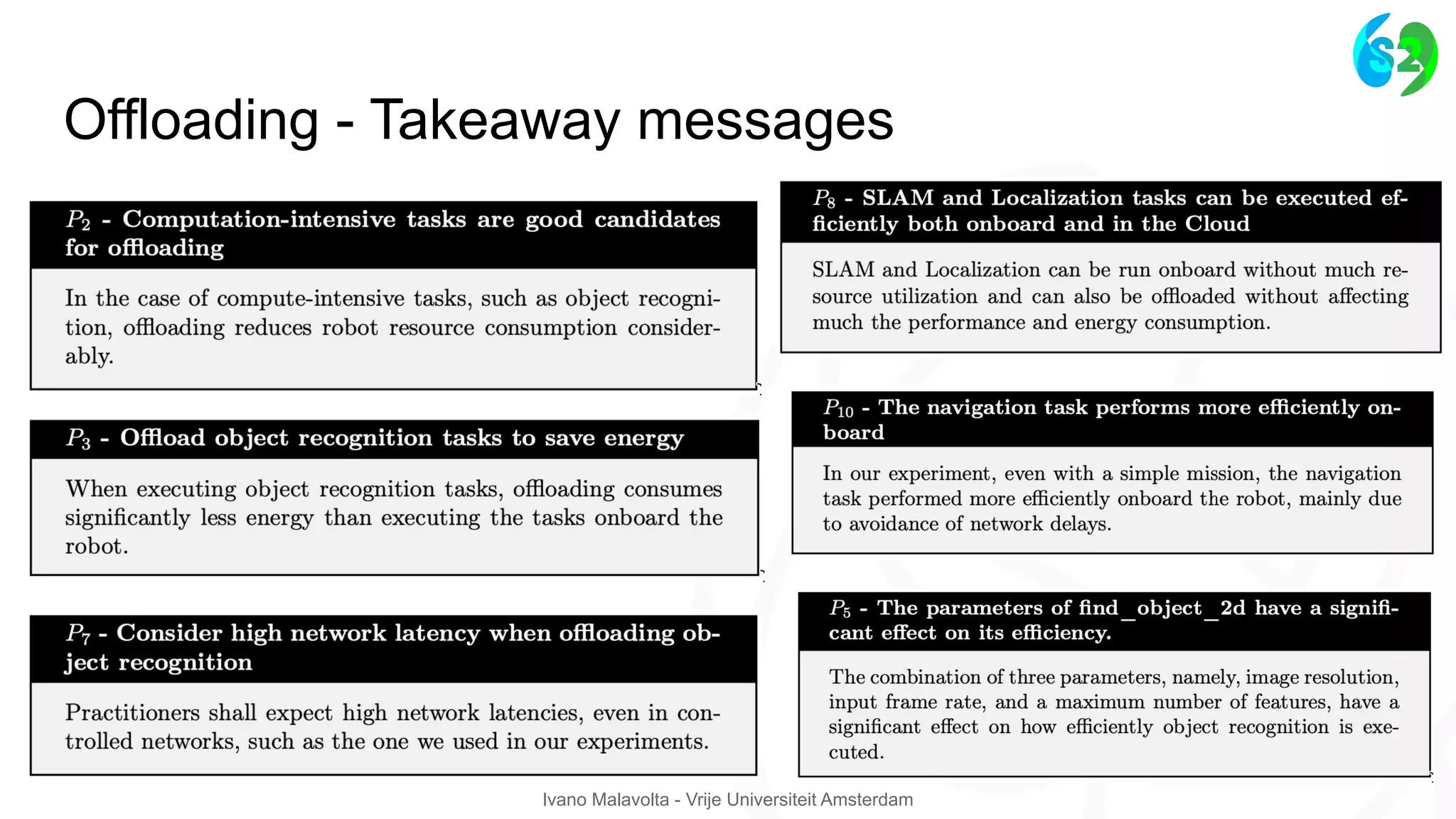 Ivano Malavolta - Vrije Universiteit Amsterdam
Offloading - Takeaway messages
 