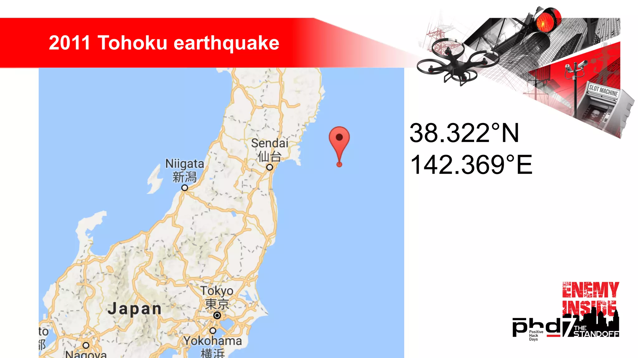 2011 Tohoku earthquake
38.322°N
142.369°E
 