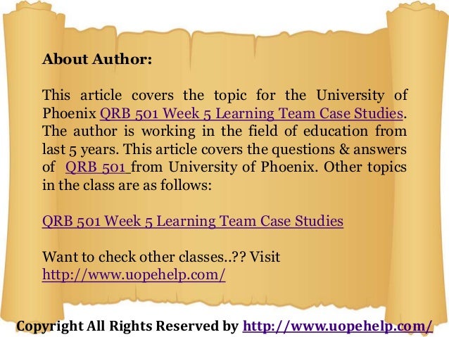 Qrb501 week 5 case study 02 image