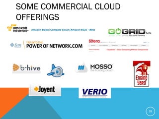 SOME COMMERCIAL CLOUD
OFFERINGS
18
 