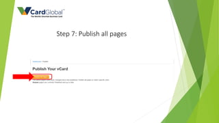 Step 7: Publish all pages
 