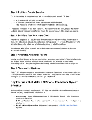 QR Code Attendance System for Smarter Employee Tracking | PDF