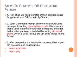 Qrcode Using Python Language Electronics Student Pptx Qrcode Using Python Language Electronics Student Pptx