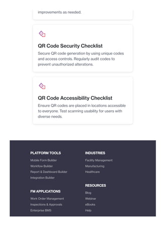 Efficiently manage QR codes for easy maintenance and tracking. | PDF