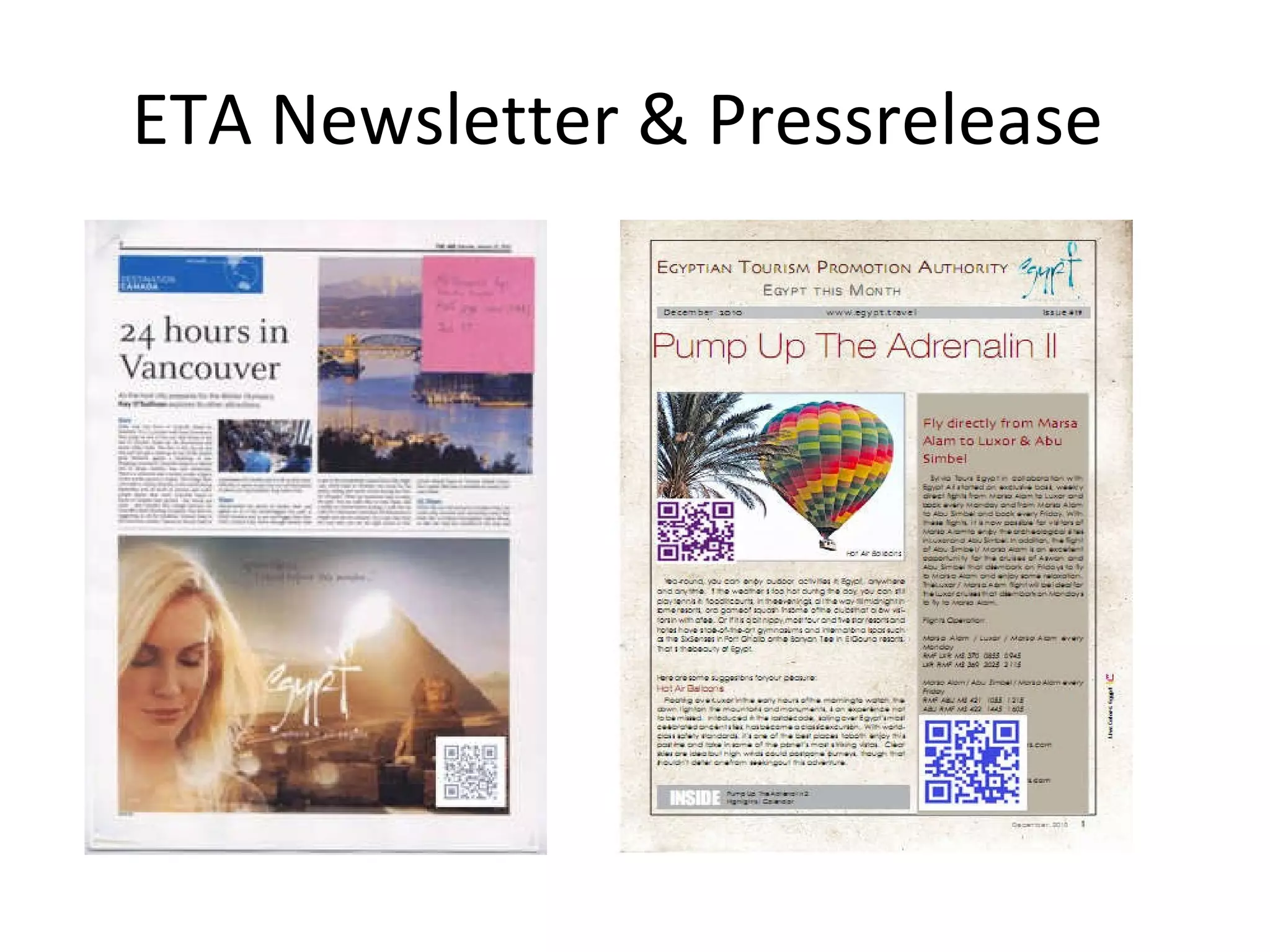 ETA Newsletter & Pressrelease  