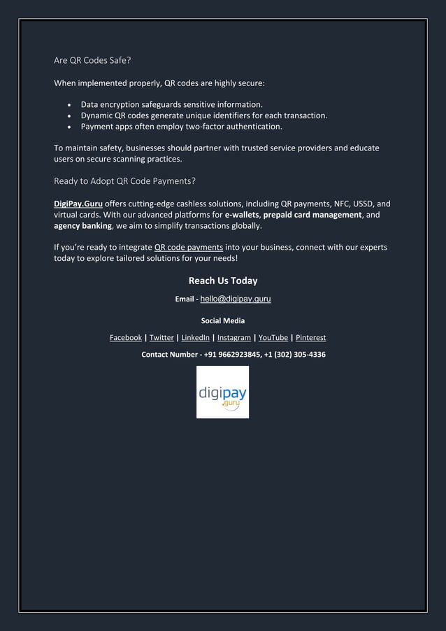 Explore Qr Code Payments Types And Benefits Pdf