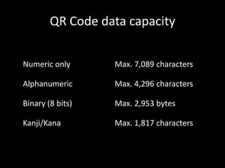 QR Code data capacity