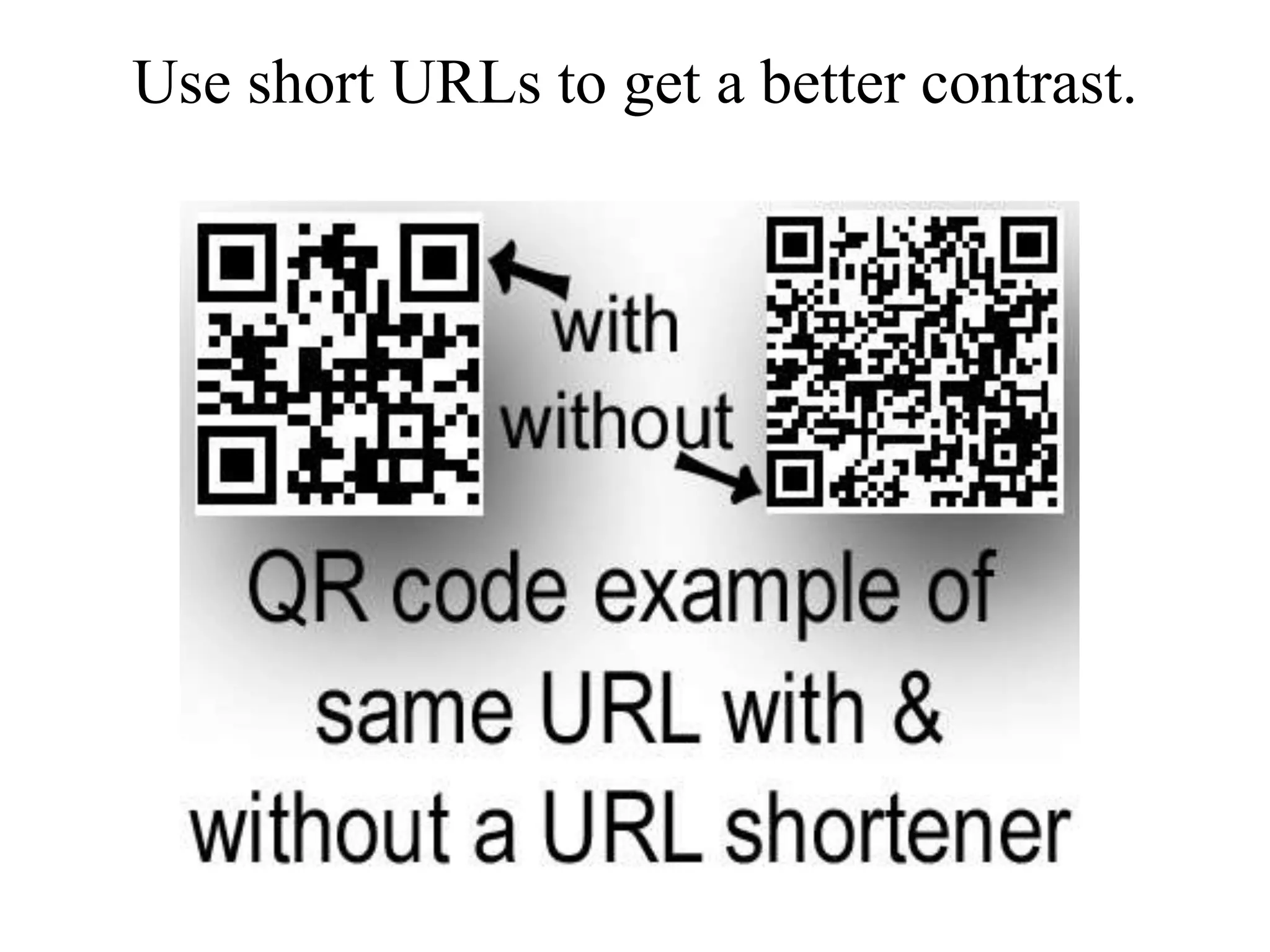 Use short URLs to get a better contrast.
