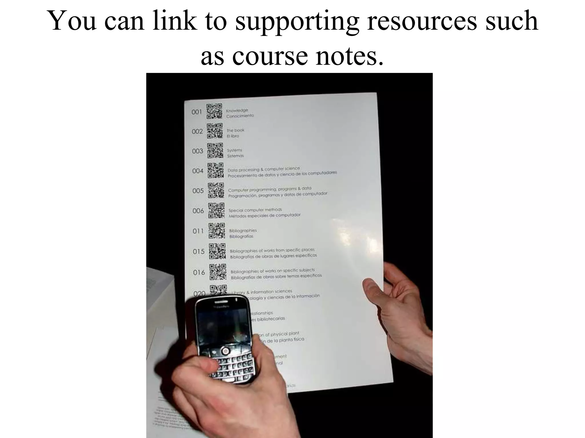 You can link to supporting resources such as course notes.