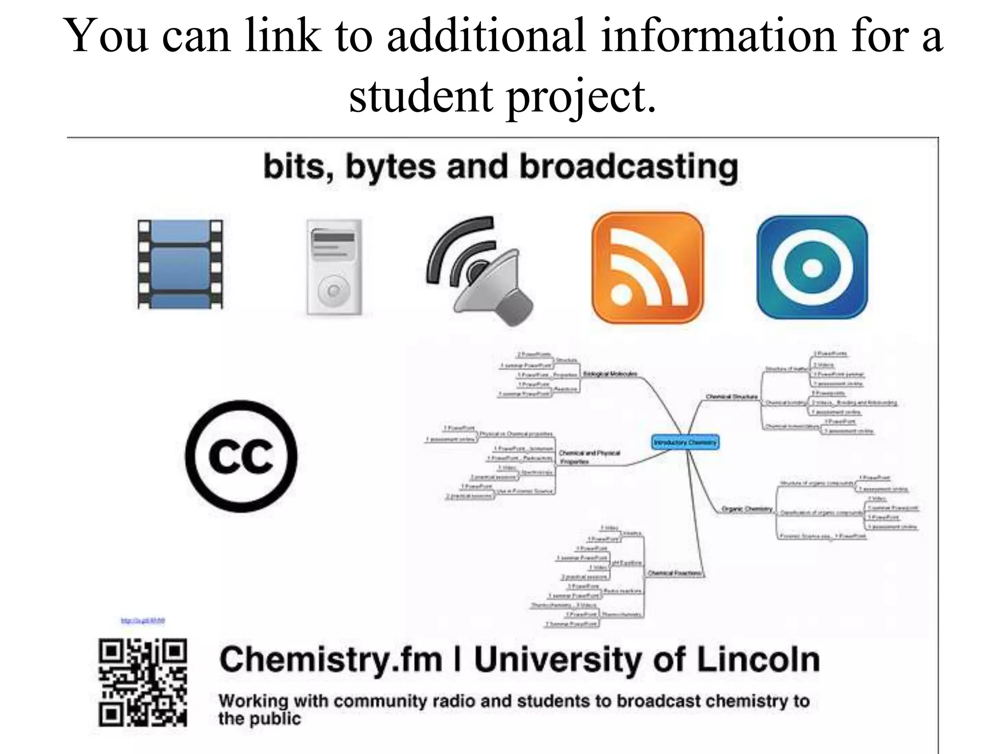 You can link to additional information for a student project.