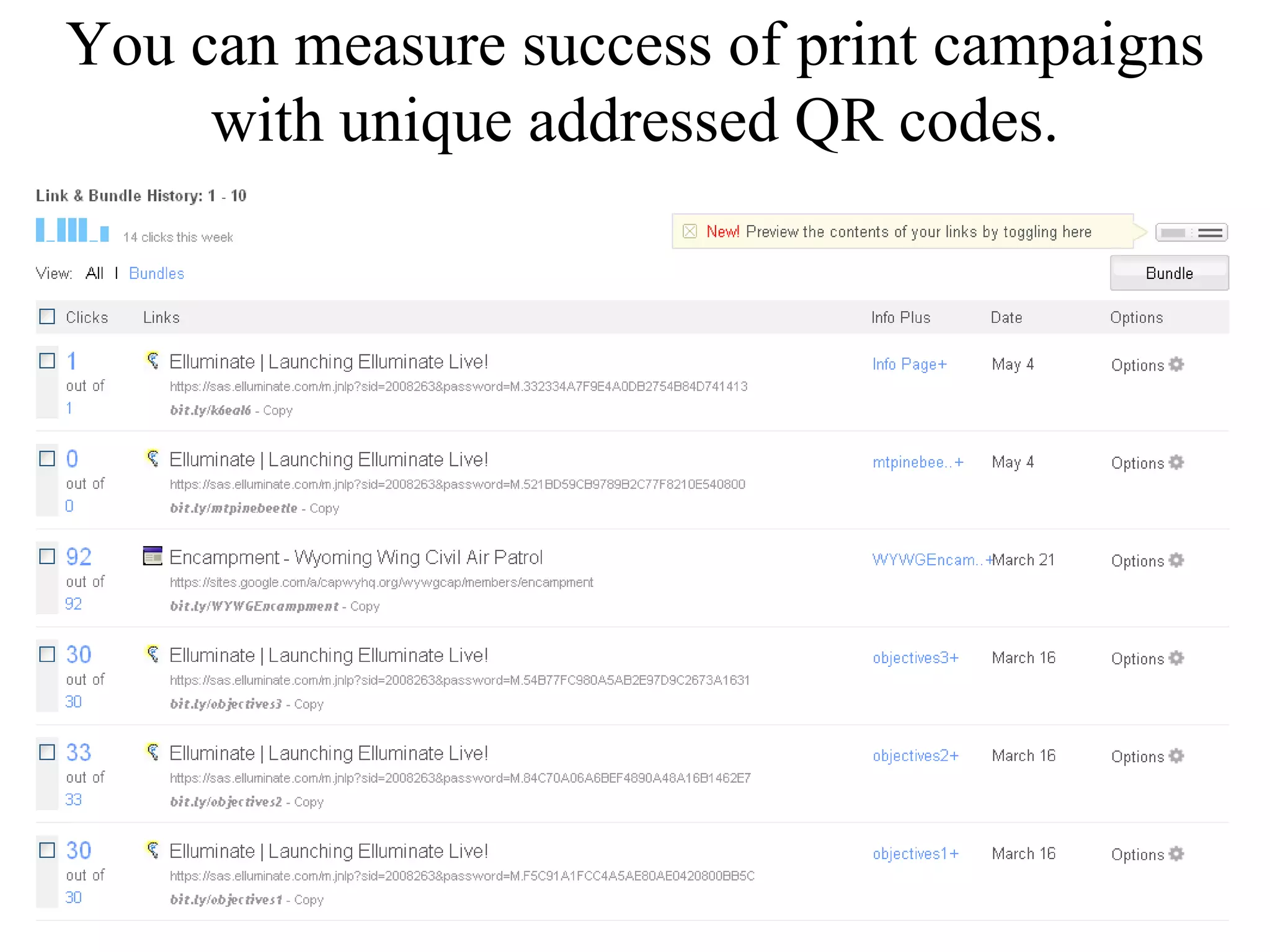 You can measure success of print campaigns with unique addressed QR codes.