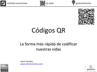 Códigos QR La forma más rápida de codificar nuestras vidas Javier Campos www.ediamsistemas.com 