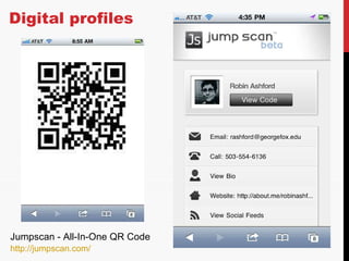 Digital profiles Jumpscan - All-In-One QR Code http://jumpscan.com/ 