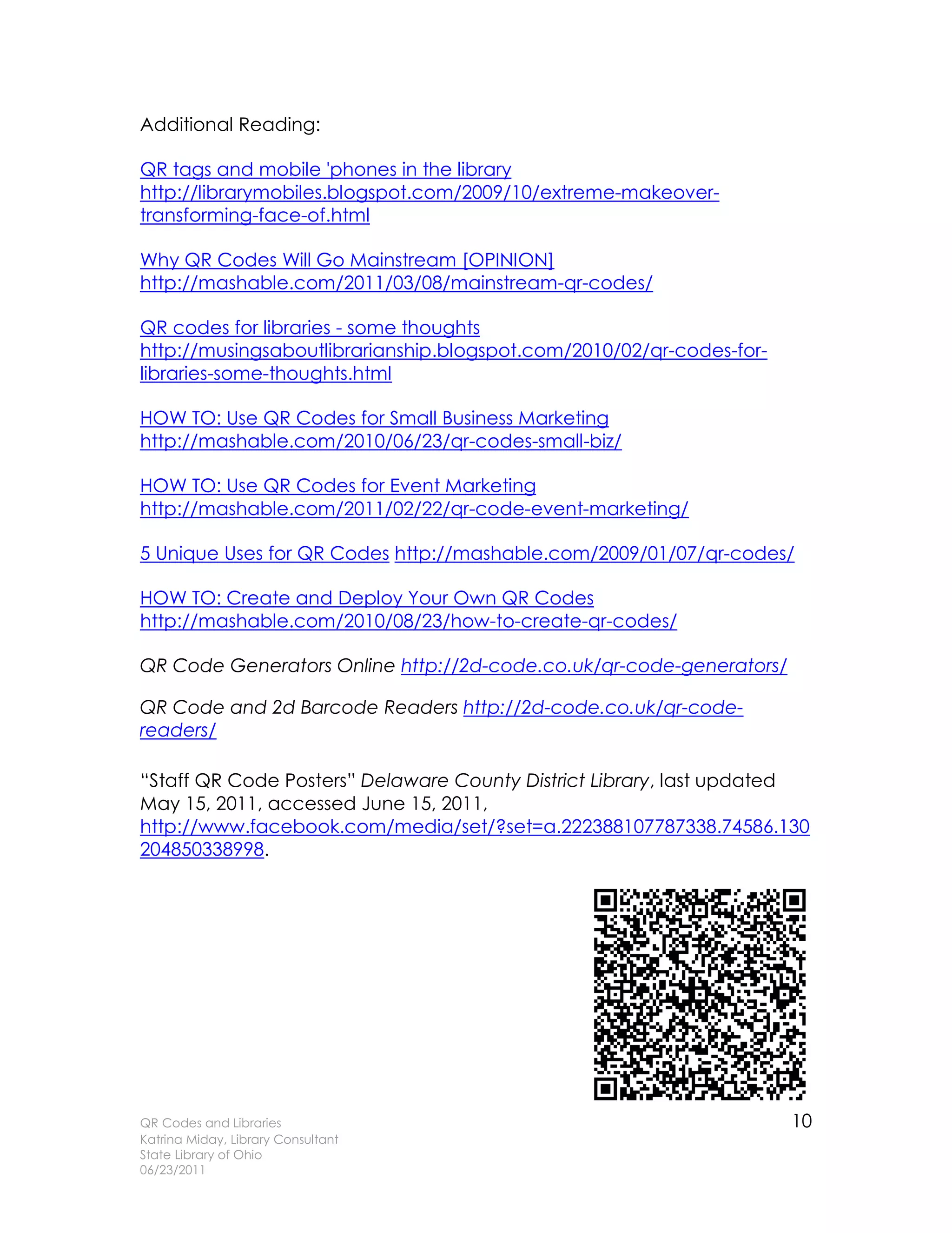 Qr codes and libraries | PDF