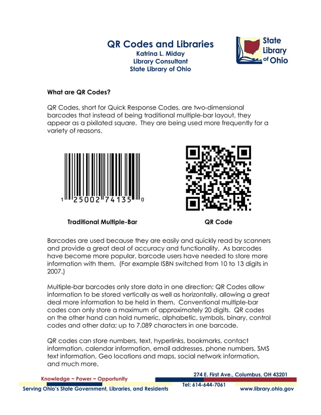 Qr codes and libraries | PDF